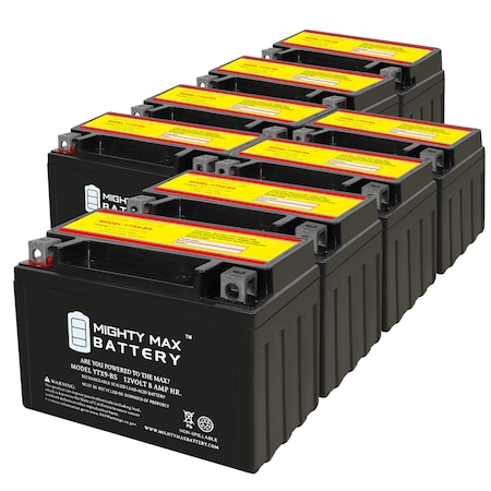 YTX9-BS 12V 8AH Replacement Battery Compatible With Motobatt MBTX9U - 8PK